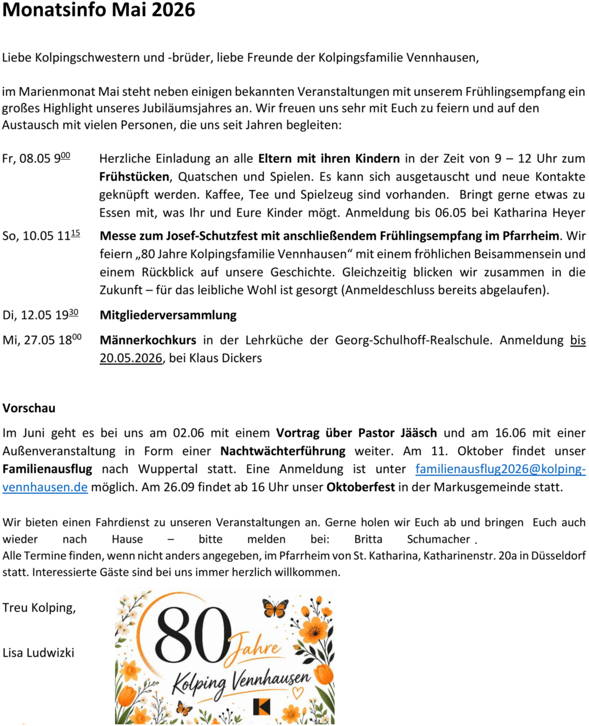 Monatsinfo (c) Kolpingsfamilie Düsseldorf-Vennhausen