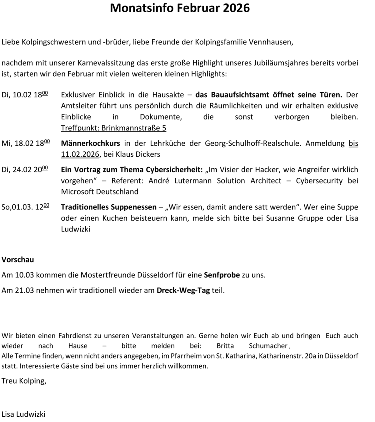 Monatsinfo (c) Kolpingsfamilie Düsseldorf-Vennhausen