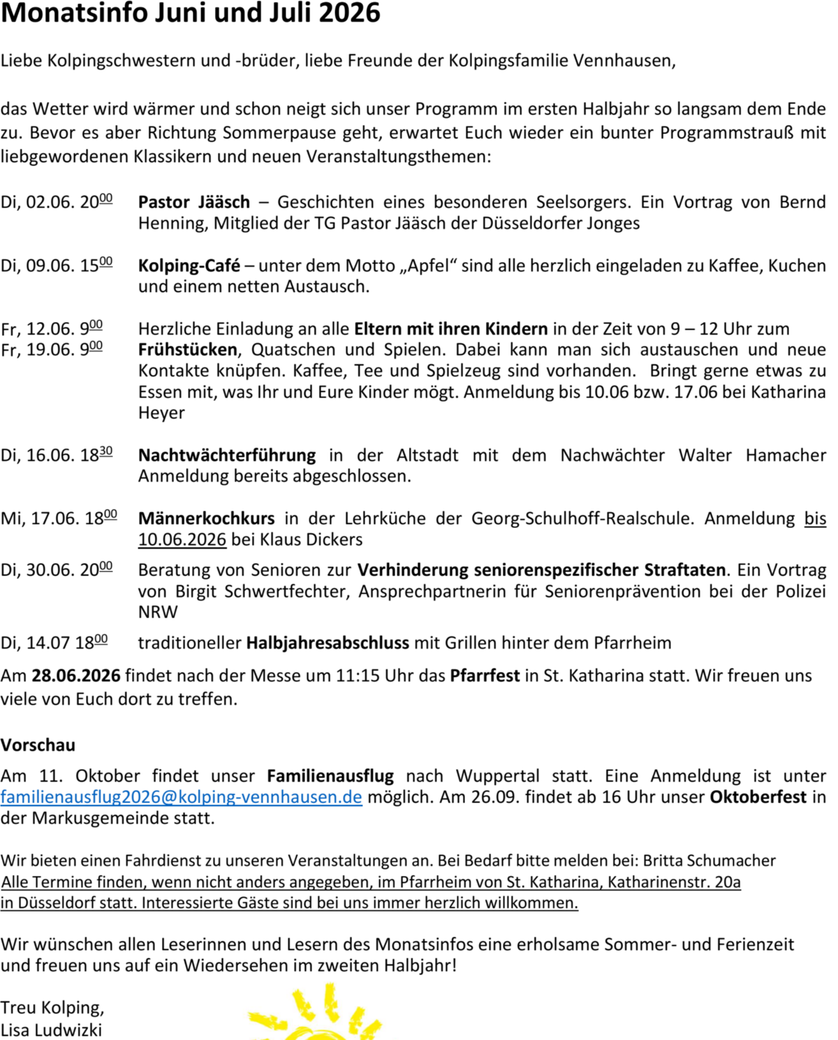 Monatsinfo (c) Kolpingsfamilie Düsseldorf-Vennhausen