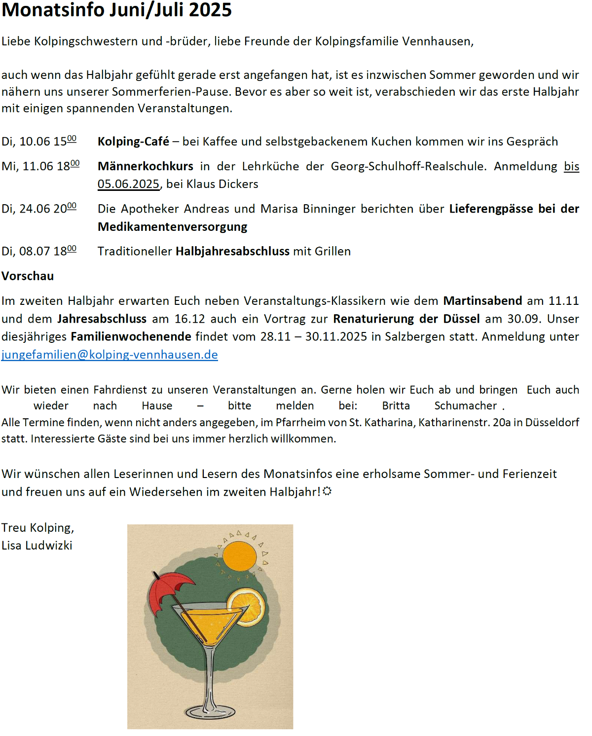Monatsinfo (c) Kolpingsfamilie Düsseldorf-Vennhausen