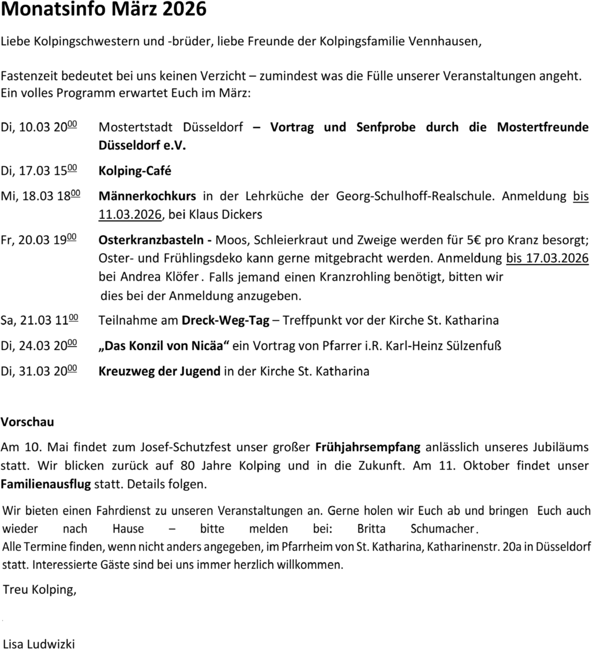 Monatsinfo (c) Kolpingsfamilie Düsseldorf-Vennhausen